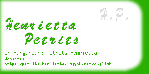 henrietta petrits business card